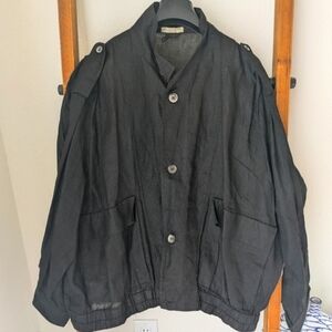 Source Unknown Men's Black Lightweight 100% Linen Jacket - Size L